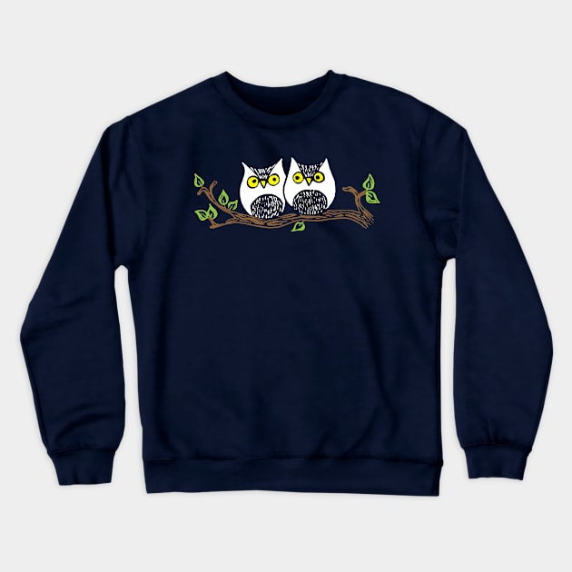 Two little owls Crewneck Sweatshirt by Woah there Pickle